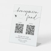 Flitterwochen-Fonds-Schild QR-Code – Hochzeitsschi Sockelschild (Vorderseite)