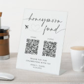 Flitterwochen-Fonds-Schild QR-Code – Hochzeitsschi Sockelschild (In SItu)