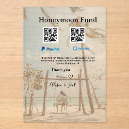 Flitterwochen-Fonds Venmo PayPal-Spende Q R Paar Acryleinladungen