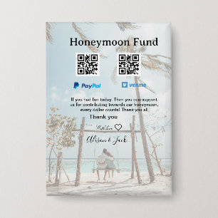 Flitterwochen-Fonds Venmo PayPal-Spende Q R Paar Button