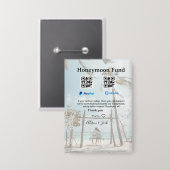 Flitterwochen-Fonds Venmo PayPal-Spende Q R Paar Button (Vorderseite/Rückseite)
