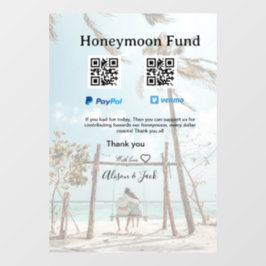 Flitterwochen-Fonds Venmo PayPal-Spende Q R Paar Fensteraufkleber