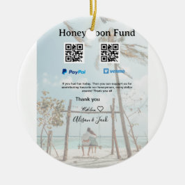 Flitterwochen-Fonds Venmo PayPal-Spende Q R Paar Keramik Ornament