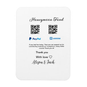 Flitterwochen Fonds Venmo PayPal-Spende Q R Paar Magnet