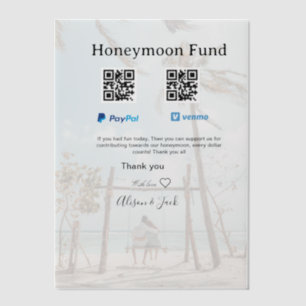Flitterwochen-Fonds Venmo PayPal-Spende Q R Paar Pergament Einladungen