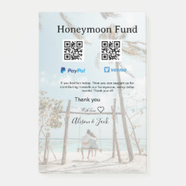 Flitterwochen-Fonds Venmo PayPal-Spende Q R Paar Post-it Klebezettel