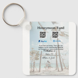 Flitterwochen-Fonds Venmo PayPal-Spende Q R Paar Schlüsselanhänger