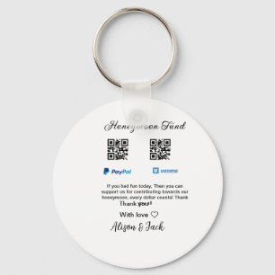 Flitterwochen-Fonds Venmo PayPal-Spende Q R Paar Schlüsselanhänger