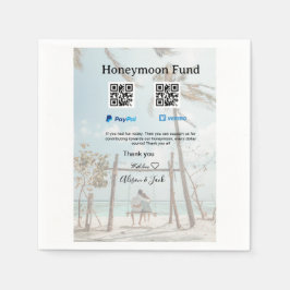 Flitterwochen Fonds Venmo PayPal-Spende Q R Paar Serviette