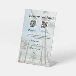 Flitterwochen-Fonds Venmo PayPal-Spende Q R Paar Sockelschild