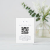 Flitterwochen Fonds Weiß | Dusty Blue QR-Code-Regi Begleitkarte (Stehend Vorderseite)