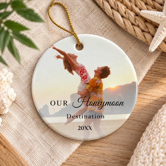 Flitterwochen-Foto Keramik Ornament