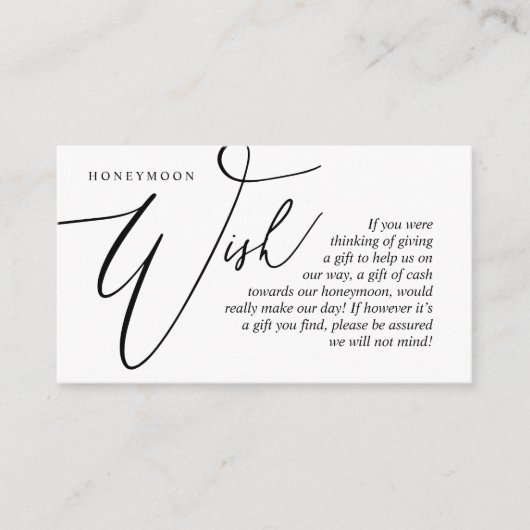 Flitterwochen, Geld, moderne Eleganz Begleitkarte (Vorderseite)