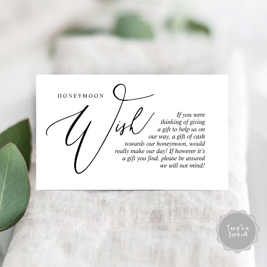 Flitterwochen, Geld, moderne Eleganz Begleitkarte