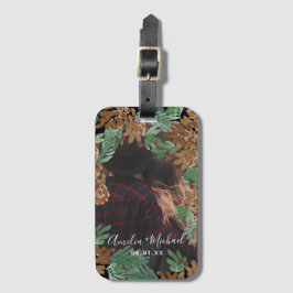 Flitterwochen Hand Wasserfarbe Pinecones Gepäckanhänger