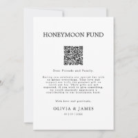 Flitterwochen-Hochzeitsgeschenk QR-Code-Schild, 