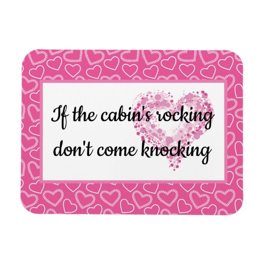 Flitterwochen Hütte Rosa Herz Kreuzfahrt Hütte Magnet (Horizontal)