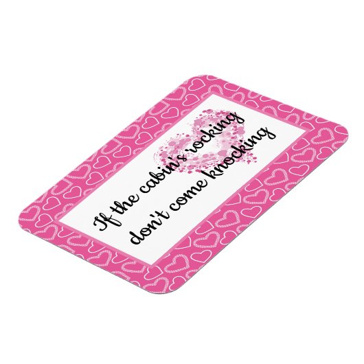 Flitterwochen Hütte Rosa Herz Kreuzfahrt Hütte Magnet (Linke Seite)