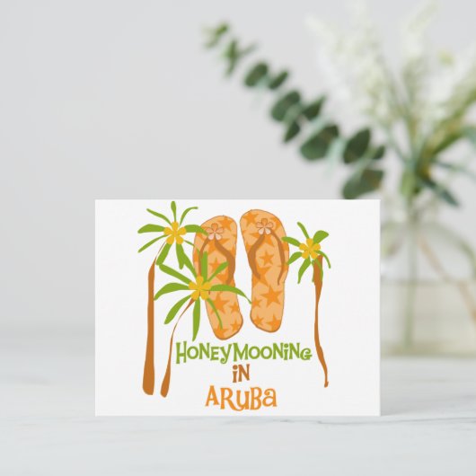 Flitterwochen in Aruba Postkarte (Stehend Vorderseite)