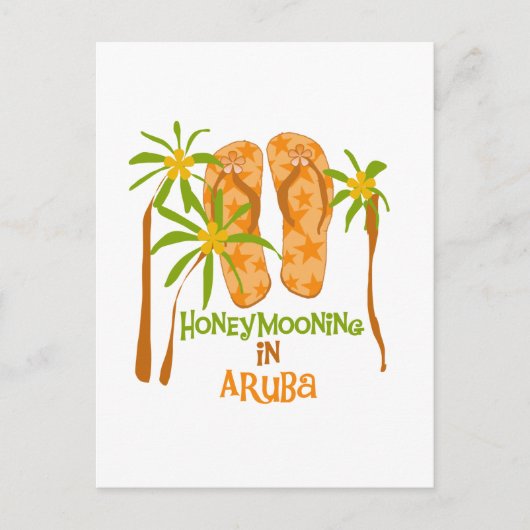 Flitterwochen in Aruba Postkarte (Vorderseite)