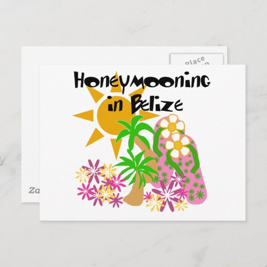 Flitterwochen in Belize Postkarte (Vorne/Hinten)