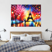 Flitterwochen in Paris (Eiffelturm) Nr. 1 Leinwanddruck (Insitu (Schlafzimmer))