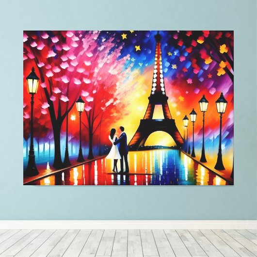 Flitterwochen in Paris (Eiffelturm) Nr. 1 Leinwanddruck (Insitu (Holzboden))