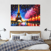 Flitterwochen in Paris (Eiffelturm) Nr. 2 Leinwanddruck (Insitu (Schlafzimmer))