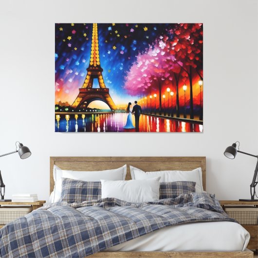 Flitterwochen in Paris (Eiffelturm) Nr. 2 Leinwanddruck (Insitu (Schlafzimmer))