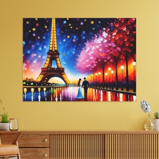 Flitterwochen in Paris (Eiffelturm) Nr. 2 Leinwanddruck (Insitu (Wohnzimmer))