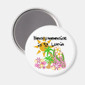 Flitterwochen in St. Lucia Magnet (Vorderseite/Rückseite)