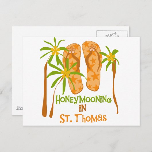 Flitterwochen in St. Thomas Postkarte (Vorne/Hinten)