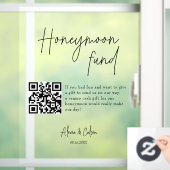 Flitterwochen | Minimalistischer QR-Code Hochfahre Fensteraufkleber (Zuhause)