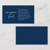 Flitterwochen, Modern Script, Navy Blue Begleitkarte (Vorne/Hinten)