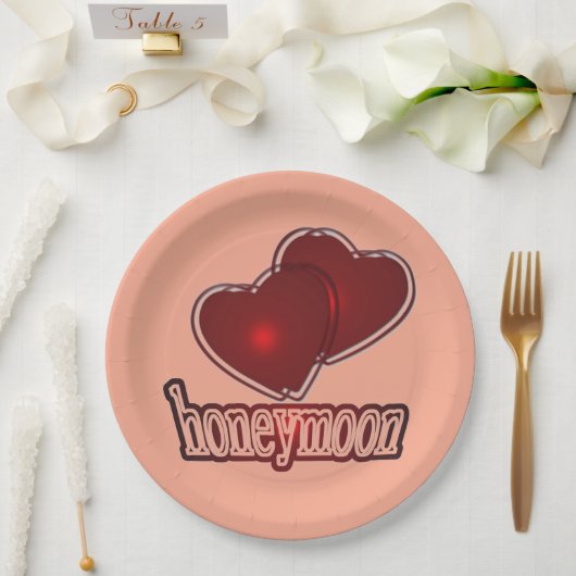 Flitterwochen Pappteller (Hochzeit)