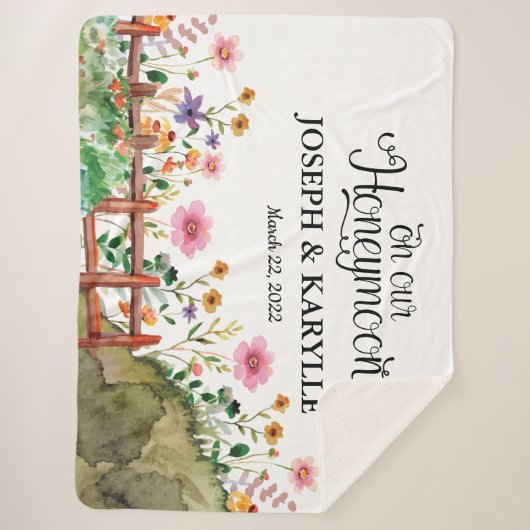 Flitterwochen Personalisiert Blanket für die Neuge Sherpadecke (Vorderseite)
