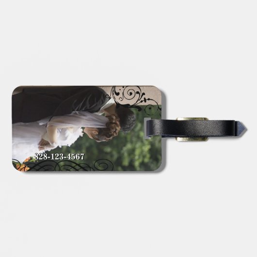 Flitterwochen Personalisiertes Foto Gepäckträger T Gepäckanhänger (Rückseite horizontal)