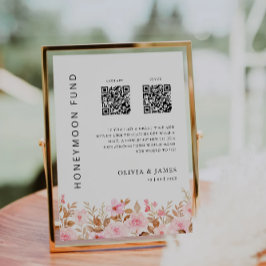 Flitterwochen QR Code Rose, Hochzeit Einladung
