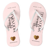 Flitterwochen Rosa mit Namen und Daten Badesandalen (Fußbett)