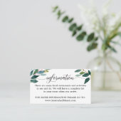 Flitterwochen- und Informationskarte Visitenkarte (Stehend Vorderseite)