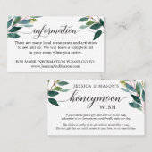 Flitterwochen- und Informationskarte Visitenkarte (Vorne/Hinten)