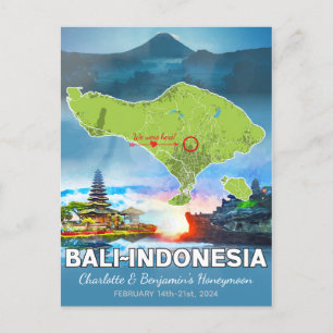 Flitterwochen-Urlaubserinnerungen - Bali Indonesie Postkarte