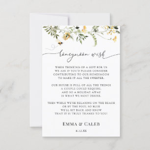 Flitterwochen-Wunsch-Biene und Wildblumen-Beilagek Einladung