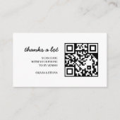 Flitterwochen-Wunsch-QR-Code-Hochzeitskarte Begleitkarte (Rückseite)