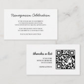 Flitterwochen-Wunsch-QR-Code-Hochzeitskarte Begleitkarte (Vorne/Hinten)