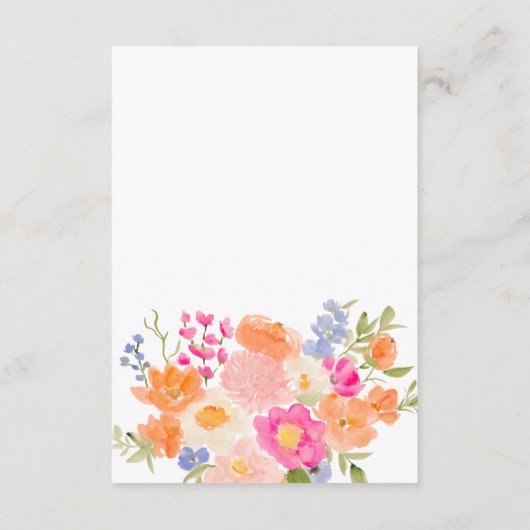 Flitterwochen wünscht Wildblumen Brautparty Begleitkarte (Rückseite)