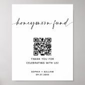 Flitterwochenfonds QR-Code, Minimalistisches Hochz Poster (Vorne)