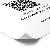 Flitterwochenfonds QR-Code, Minimalistisches Hochz Poster (Ecke)