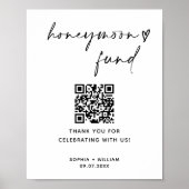 Flitterwochenfonds QR-Code, Minimalistisches Hochz Poster (Vorne)