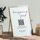 Flitterwochenfonds QR-Code, Minimalistisches Hochz Poster